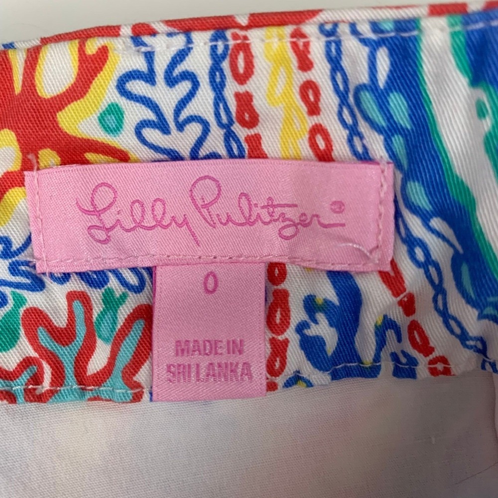 Lilly Pulitzer Auden Jarvey Skort Let Minnow Coral Front Zipper‎ sz 0 Cotton - Picture 3 of 10